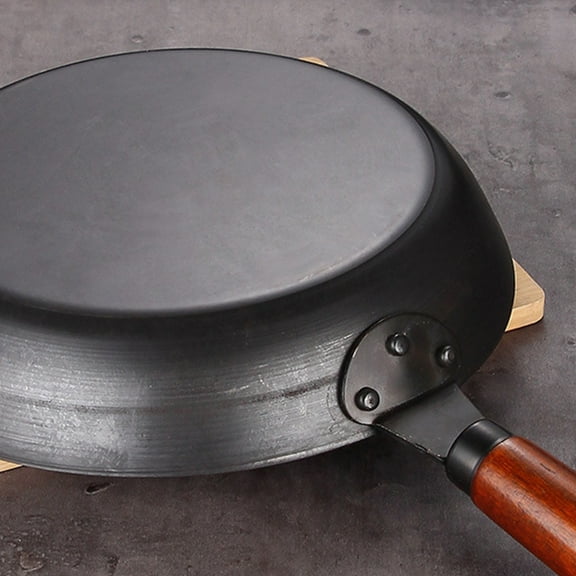 Supvox Nonstick Kitchen Wok Pan with Wooden Handle for Home Cooking on Gas Stove