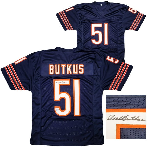 Chicago Bears Dick Butkus Autographed Blue Jersey Beckett BAS Witness 210523