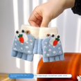 thumbnail image 4 of 3 pares de manoplas convertibles para niños, guantes cálidos sin dedos, guantes de dibujos animados para niños pequeños con cubierta de manopla para niño y niña, 4 of 5