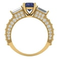 thumbnail image 4 of Clara Pucci 14K Yellow Gold 2.33ct BlueSapphire Three-Stone Ring for Women, 4 of 8