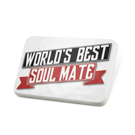 Porcelein Pin Worlds Best Soul Mate Lapel Badge – (All The Best Mate)