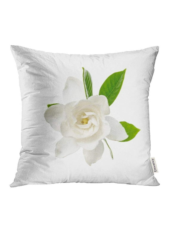 ARHOME Green Beauty White Gloria Gardenia Blossom Botany Bush Flower Fragility Head Pillowcase Cushion Cover 18x18 inch
