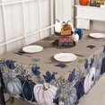 thumbnail image 2 of Fall Blue Pumpkin Tablecloth 60x84 Inch Rectangular，Leaves Thanksgiving Autumn Harvest Stain Resistant Table Cover for Holiday Party Picnic Dinner Farmhouse Decoration, 2 of 7