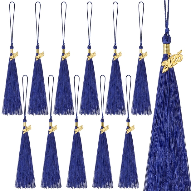 12 borlas decorativas para birrete de graduación, accesorios para ceremonia de graduación con dije del año 2025.