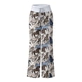 thumbnail image 5 of Casual Wide Leg Pants Womens Cute Printed High Waist Trousers with Drawstring Homewear, 5 of 5