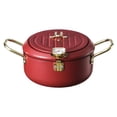 thumbnail image 2 of Olla de cocción redonda Sunnimix para freír profunda sartén de tempura 20cm rojo vino, 2 of 7
