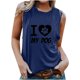 thumbnail image 1 of Tops casuales sexys de verano sin mangas para mujer Tops de chaleco sin mangas con estampado de cuello redondo regular Pompotops  lopia994762, 1 of 4