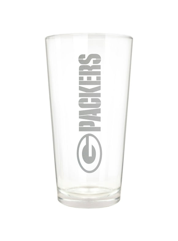 Green Bay Packers Etched 16oz. Vertical Rally Cry Pint Glass