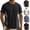 Black, variant on HAJWOH Men's Short Sleeve Quick Dry Workout T Shirt Casual Athletic Gym Running Tee with Reflective Strips