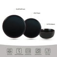 thumbnail image 3 of Famiware RichMount 12-Piece Matte Black Dinnerware Set with Plates & Bowls, 3 of 8