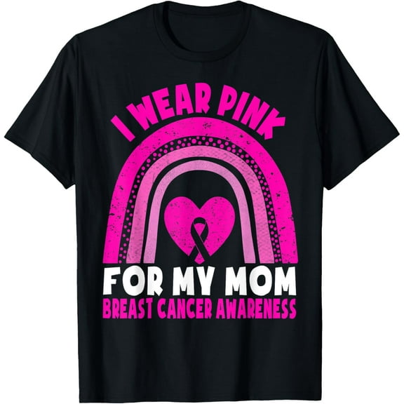 I Wear Pink For My Mom Breast Cancer Awareness Son Daughter T-Shirt