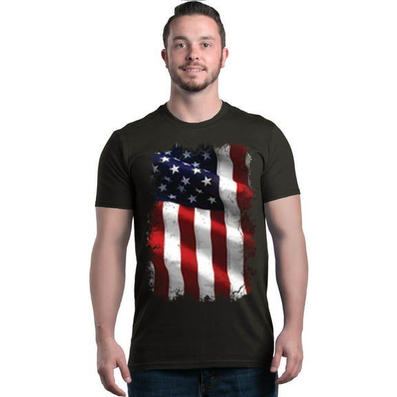 Shop4Ever Men's Patriotic American Flag 4th of July USA Graphic T-shirt Medium Black