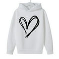 thumbnail image 4 of Boy Hooded Jackets Valentines Day Heart Print Hooded Girls Long Sleeve Pullover Sweatshirt Kids Oversized Hoodies Tops Boy Sweatshirts Oversized White 3Y, 4 of 8