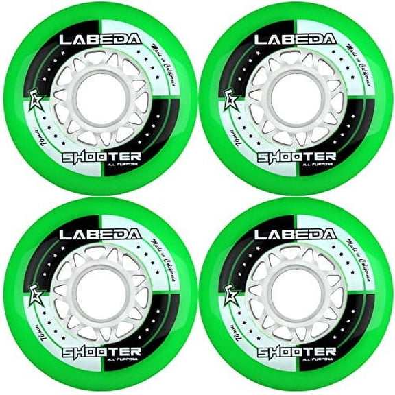 Labeda Wheels Inline Roller Hockey Shooter All Purpose Green 80mm 83A x4