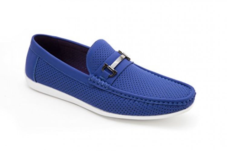 Montique Men's Horsebit Perforated Driving Shoes S-45 (12, Cobalt) Montique Men's Horsebit Perforated Driving Shoes S-45 (12, Cobalt)