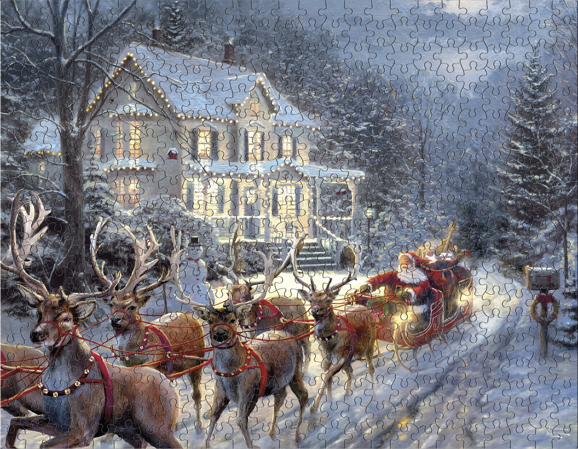 Ceaco Disney Thomas Kinkade Holiday Multipack Puzzles 4 Pack Interlocking Jigsaw Puzzle for Adults Ages 14+
