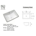 thumbnail image 2 of 21"x14" White Ceramic Rectangular Undermount Bathroom Sink with Overflow, 2 of 5