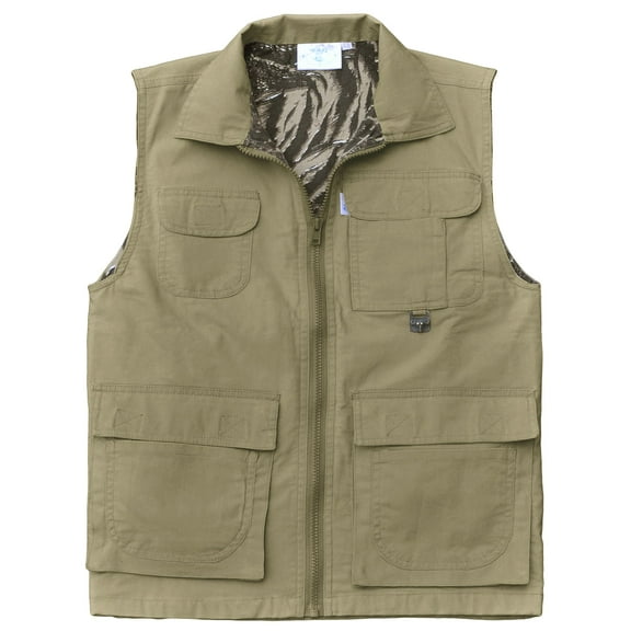Tag Safari Women's Safari Vest with Covered Oversized Pockets (Khaki, X-Small)