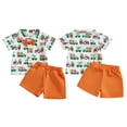 thumbnail image 4 of Okbabeha Toddler Boy Easter Shorts Set Carrot Car Print Short Sleeve Button-up Bow Tie Shirt Shorts, 4 of 7