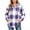 Purple, variant on Hoodie for Women Long Sleeve Plaid Fall Winter Casual Sweatshirt Mid Length Drawstring Detail Relaxed Fit Stylish Everyday Sweatshirts