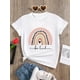 thumbnail image 1 of Tween Girls' Casual Rainbow Print Round Neck Short Sleeve T-Shirt, Summer, 1 of 5