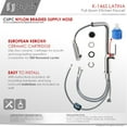 thumbnail image 4 of Stylish Latina One-Handle Brushed Stainless Steel Pull Down Kitchen Faucet Ht 13" K-146S, 4 of 14