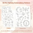 thumbnail image 2 of DIY Water Soluble Embroidery Patterns for Beginners 4 Sheets with 50pcs Lily of The Valley Patterns Hummingbird Wash Away Embroidery Pattern Stabilizer for Hand Sewing Lover Women Adults DIY, 2 of 8
