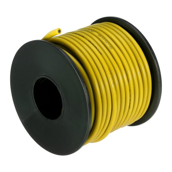 Unique Bargains Silicone Wire 14AWG 14 Gauge Flexible Tinned Copper Standard High-Temperature Hookup Wire Yellow 12m/39.4ft