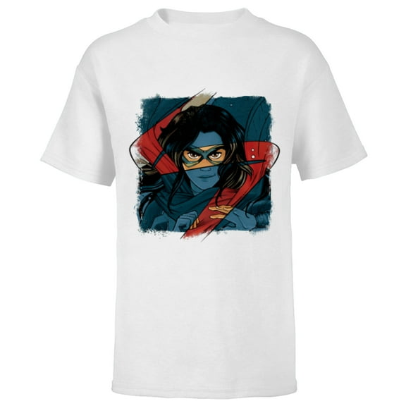 Marvel Studios Ms. Marvel Logo Action - Short Sleeve T-Shirt for Kids - Customized-White