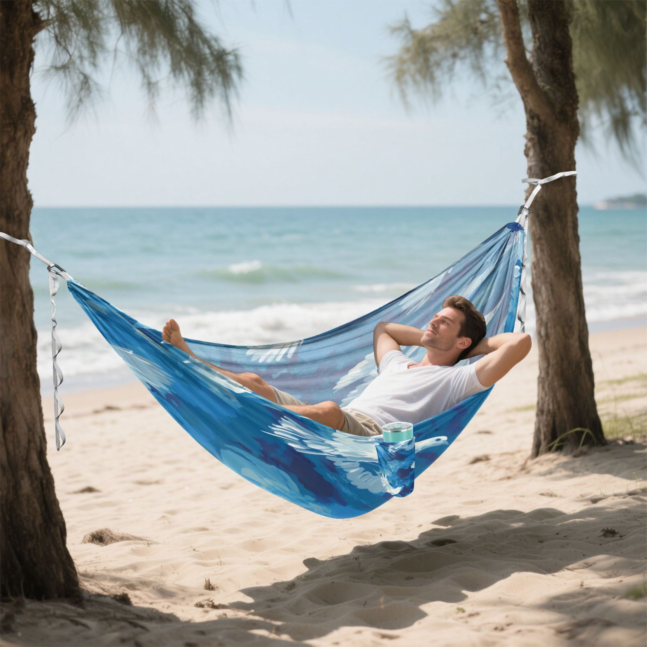 Hammock Camping Hammock Nylon Portable Hammock Travel Camping Hammock Blue Dove