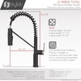 thumbnail image 3 of Stylish Tivoli One-Handle Matte Black & Stainless Steel Pull Down Kitchen Faucet Height 16 ¾" K-149NS, 3 of 10