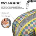 thumbnail image 4 of Checkered Pattern Lunch Tote – Retro Plaid Design Portable Insulated Cooler Bag for Office and Picnic, 4 of 6