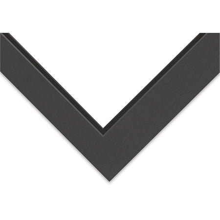 Crescent Select Conservation Solids Pre-Cut Double Mat - Dark Gray/Deep Black, 4 ply, 11" x 14"