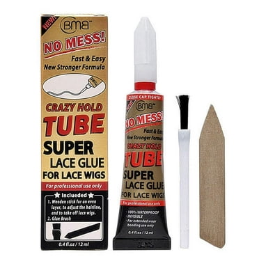 BMB CRAZY HOLD TUBE SUPER LACE GLUE ADHESIVE 0.4 OZ STRONG HOLD LACE GLUE FOR WIGS (TUBE 1 PACK)