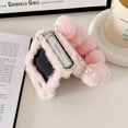 thumbnail image 4 of Compatible with Samsung Galaxy Z Flip 5 Plush Case Fluffy Furry Fuzzy Wrist Strap Chain Cute Winter Warm Soft Fashion Protection Shockproof Cover for Women Girls Pink, 4 of 9