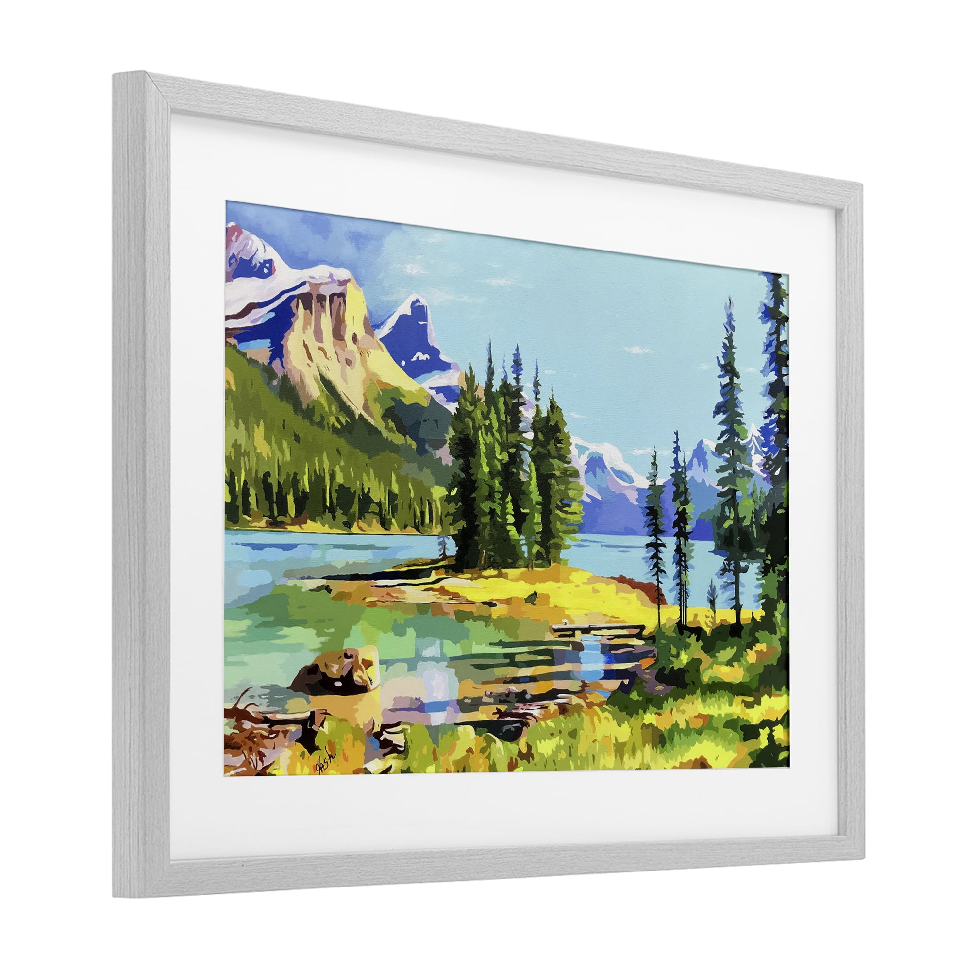 Stupell Industries Alpine Mountain Solitude Gray Framed Print Under Glass, design by John Jaster