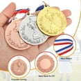 thumbnail image 3 of Uxcell 2 Inch Bronze Award Medals Metal Winner Medals with Neck Ribbon Trophy Style for Team Sports Games Party Favors 18 Pieces, 3 of 7