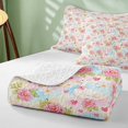 thumbnail image 4 of Erosebridal Goose Bed Spread Queen for Girls, Pink Roses Queen Coverlet Set, 3 Pieces 1 Quilt and 2 Pillowcases, 4 of 7