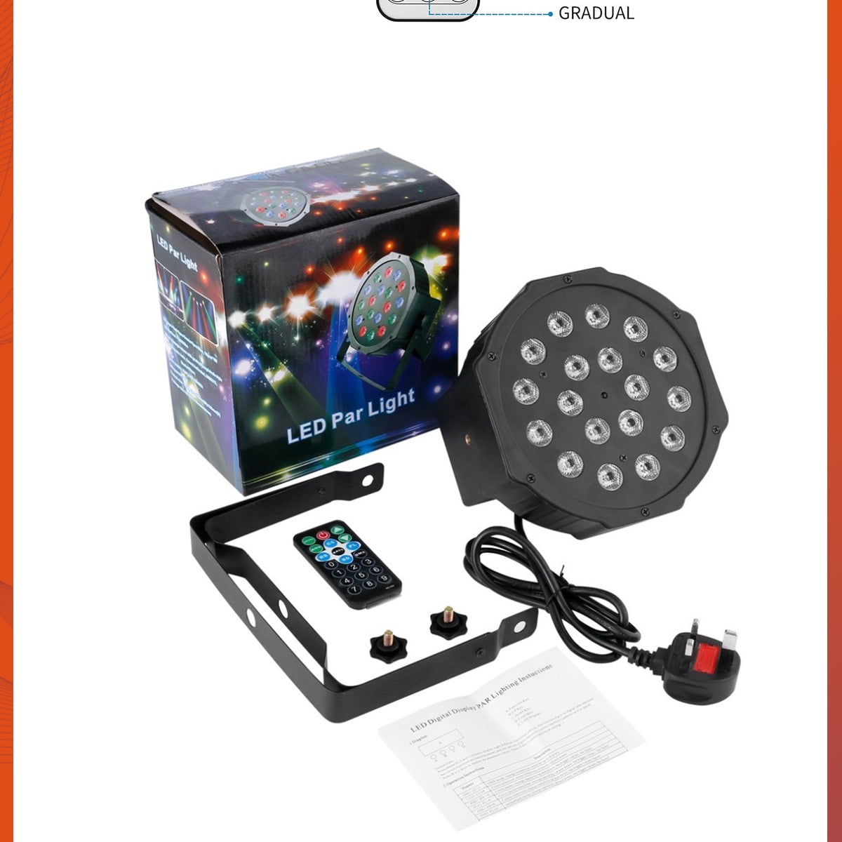 20Pcs 18LED RGB Polypropylene Par Lighting Suitable For DJ Disco Party Stage Dance Studio Performance