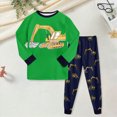 thumbnail image 2 of TOWED22 Toddler Baby Boy Fall Clothes Color Block Pockets Crew Neck Long Sleeve Sweatshirt Pants 2 Pcs Outfits Size:6-7 Y,Color:Green, 2 of 7