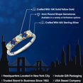 thumbnail image 2 of Gem Stone King 925 Silver and 10K Yellow Gold Simulated White Opal and Blue Created Sapphire Wedding-Bands Ring for Women | 1.25 Cttw | Round Cabochon 4MM | Gemstone October Birthstone | Size 7, 2 of 6