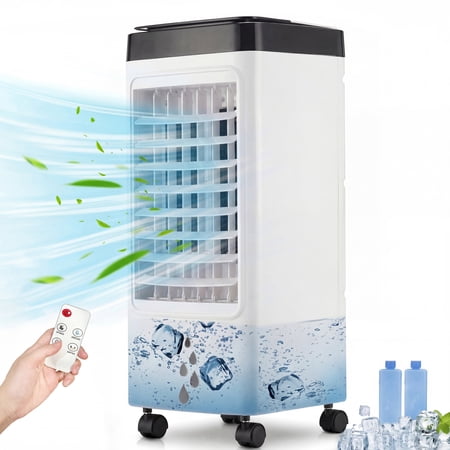 Yuyongr Portable Air Swamp Cooler, 3 in 1 Evaporative Air Cooler Fan with 6L Pull-out Water Tank, Cooling Fan with Oscillating 3 Speeds, 7H Time, 4 Modes for Bedroom, Office