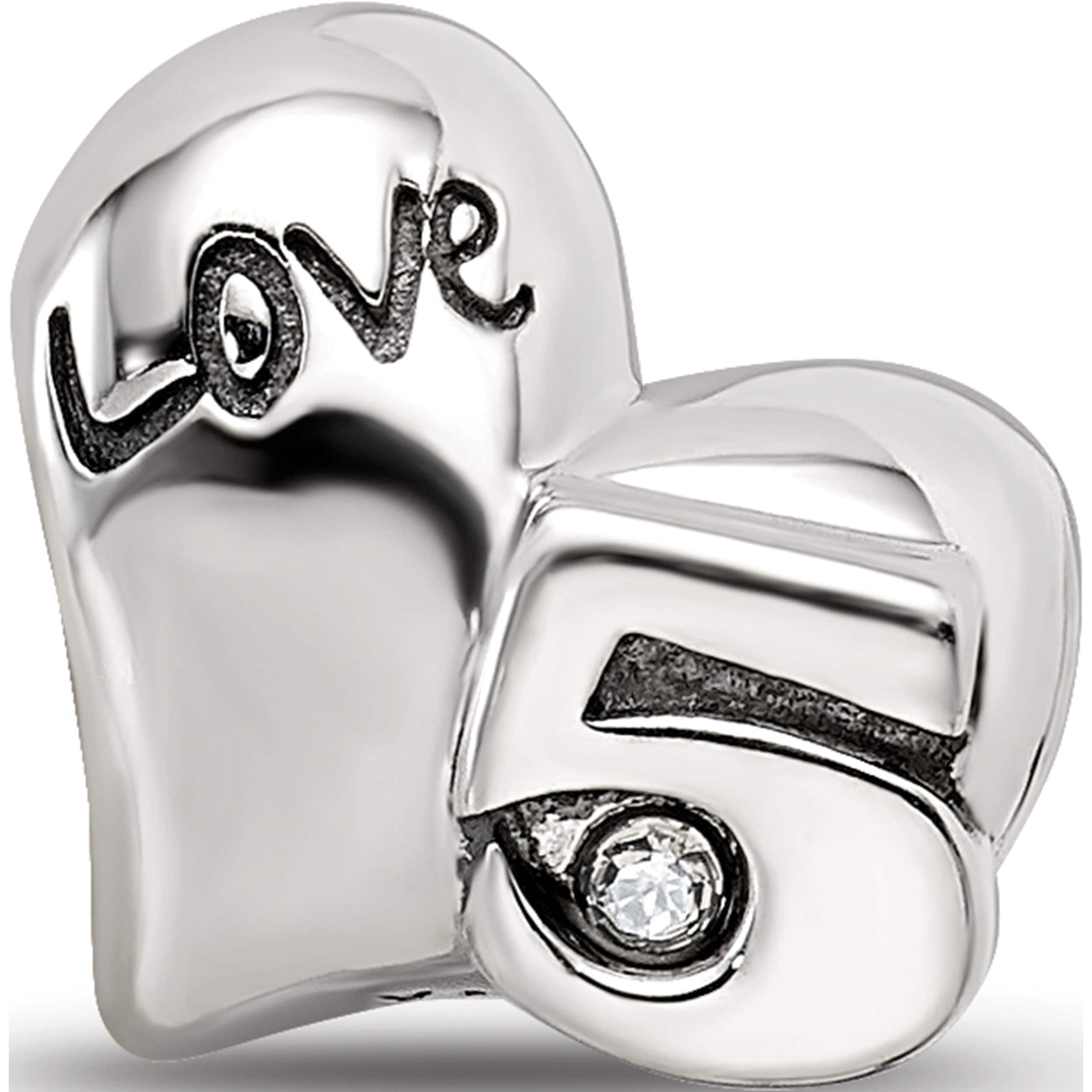 Sterling Silver Reflections Crystals 5Th Anniversary Bead (10.91 X 11.82) Made In China qrs3455