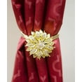 thumbnail image 6 of Yule Window Curtain Holdback Tieback, Decorative Magnetic Clip Drapery Tie Back, Elegant Bling Diamond Floral Design - Gold, Set of 2, 6 of 6