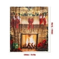 thumbnail image 3 of Deago 4 Pcs Christmas Fireplace Shower Curtain Sets, Christmas Tree Stocking Shower Curtain Sets with Non-Slip Rugs, Toilet Lid Cover and Bath Mat for Bathroom Decor Set 71" x 71", 3 of 8