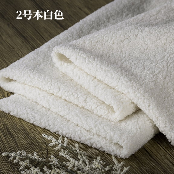 ERDOUY 36x63 Inch Imitation Sheepskin Faux Fur Fabric, Soft Plush Craft Material Ideal for DIY Projects, Sewing & Throw Pillow Making,White A