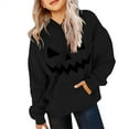 thumbnail image 2 of XXWXYD Women’s Halloween Hoodie, Oversized Pumpkin Print Sweatshirt Soft Cotton Pullover with Hood Cute Casual Streetwear P𝖺rty Holiday Outfit, 2 of 6