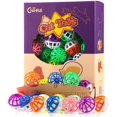 thumbnail image 1 of GHSDFBB 45PCS 1.6'' Cat Toy Ball with Bell Plastic Lattice Jingle Balls Kitten Chase Pounce Rattle Toy Assorted Color, 1 of 7