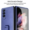 thumbnail image 5 of Samsung Galaxy Z Fold 4 Case, ELEHOLD Carbon Fiber Slim Thin Case with Hidden Kickstand Temper Glass Film Shockproof Anti-Scratch Cover for Samsung Galaxy Z Fold 4 5G 2022, Royalblue, 5 of 7