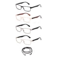 thumbnail image 1 of 4 PairsNewbee Fashion - "Ultaz" Slim Fit Squared Spring Hinge Premium Reading Glasses with Landyard, +3.50, 1 of 5